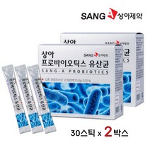 상아제약 3세대유산균 프로바이오틱스 유산균 분말 스틱 김치유산균 우유유산균 신 바이오틱스 프락토올리고당 온가족 유아 성인 어린이유산균 유산균먹이 프리바이오틱스 가루 추천, 2박스, 30포