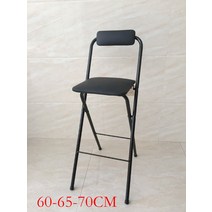 접이식 홈바의자 바스툴 높은 간이 사각 바체어 편한 키높이 낮은 카페 대기 아일랜드 의자, 블랙쿠션(70CM)