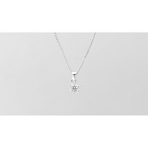 [스밋슬] 6발 왕관 지르코니아 큐빅 기본 심플 은목걸이 실버925 탄생색 실버목걸이 여자 목걸이