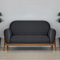 오피스텔 사무실 거실 인테리어 가죽 2인용 의자 소파 카페 예쁜 모던 감성, 블랙