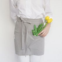 포홈 린넨무지 숏랩 하프앞치마 9color, 그레이