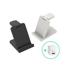 우승테크 3in1 고속 무선충전기 거치대 삼성 갤럭시 아이폰 애플워치 갤럭시워치 QC3.0 충전기 WL-31, 화이트 (애플워치), 1개