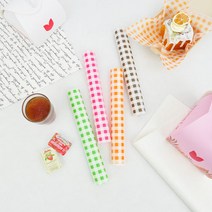 유산지 500매 25 x 35 cm 체크 영문 인쇄 베이커리 카페 트레이 기름 종이, D 체크초코 (무코팅)