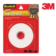 액자x벽면부착용 초강력 VHS 양면테이프 4M 실링효과 캐비넷