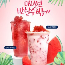 과육이 씹히는 수박청 1kg 주스 에이드 스무디 카페 냉동 과일청 빙수토핑용, 2팩