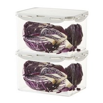 락앤락 비스프리 스테커블 밀폐용기 2개 - 냉장고.냉동실정리 사각반찬통 플라스틱소분통 전자렌지 레인지, 직사각 4.5L X 2P, 1세트