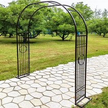 GUBU 철제 넝쿨 덩굴 식물 장미 포도나무 아치형 아치대문 가든 정원 꾸미기 화단 펜스 지지대 정원울타리 장미덩쿨아치 CUTE QUEEN 선물 증정, 큰, 고동색폭2.2높은2.3