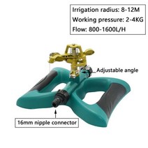 미니스프링쿨러 자동물주기 잔디 농업용 고압 금속 정원 로터리 급수 스프링클러 자동 360도 팜 로커 스프링클러 관개 용수 노즐 지원, a