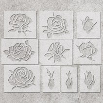 스텐실도안 장미꽃 10개세트 420_297_0119