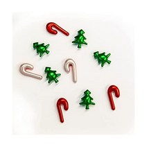 Crystal Cole Christmas Tree and candy cane shaped bath oil pearls pack of 10