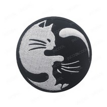 밀리터리 용품 전술 해골 자수 패치 군인 늑대 호랑이 곰 돼지 상어 개구리 고양이 암소 드래곤 저격수 군사 배지, 10 Cat