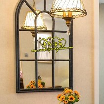 아치형 창문거울 창문형 거울 실내 디자인 빈티지, 렌즈 없는 브론즈 60x100