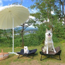 센트팜 강아지해먹 침대 의자 쇼파 대형견 애견 캠핑, L, 브라운