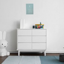 코코엣지 A형 6칸서랍장 : 블랑화이트 1000, 없음