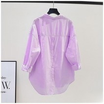 여성 뒷트임 블라우스 셔츠 봄 코튼 셔츠 백 슬릿 캐주얼 셔츠 면 블라우스