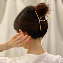 라노떼 긴 헤어 올림 머리 대형 유광 메탈 집게 핀 삔
