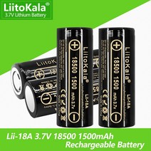 리튬이온배터리 충전용 건전지 폴리머 18650 LiitoKala Lii-18A 18500 충전식 배터리 LED 손전등용 리튬 이온 1800mAh 3.7V, [04] 4pcs
