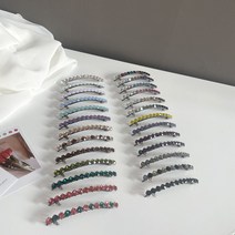 스와로브스키 큐빅 자동핀 크리스탈 머리핀 일자핀 18 color