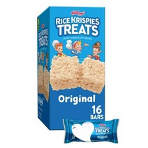 16 Count (Pack of 1) Rice Krispies Treats Crispy Marshmallow Squares Kids Snacks Snack Bars Orig, 1