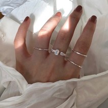 세련된 흰색 달빛 인공 보석 오프닝 조정 링 여성 비 페이딩 기질 간단한 틈새 디자인 고급 감각