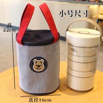 스트라이프 캔버스보냉가방 토트 미니 손가방 반찬 도시락 봄나들이 직장인점심 냉기보존 쿨러, 절연드럼작은네이비스팟