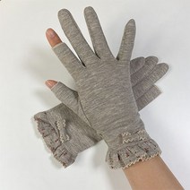 NARI 가을 겨울 보들 촉감 손가락 구멍 여성 장갑 리본