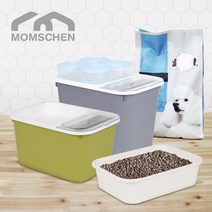 맘스첸 대용량 강아지 사료보관통 사료통, 화이트, 10kg
