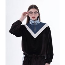 CLUT STUDIO 0 3 브라우니 벨벳 집업 탑 0 3 brownie velvet zip-up top