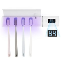 칫솔 살균기 칫솔 살균 캡 Iseebiz 센서 자동 개폐 UV-A & UV-C LED + 공기 순환 팬 포함 99.9%살균 200초간 살균 USB충전식 곰팡이방지