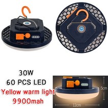 랜턴Rechargeable LED Camping Lantern with Magnet Strong Light Zoom Tent Work Repair Outdoor, 03 30W Style A  Yellow