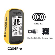 GPS측량기 불규칙형틀게이지 면적측정기 디지털 다이얼 계측기 MageneC206 Pro 무선 GPS 속도계 방수 로드 바이크 블루투스 ANT 케이던스 사이클링 센서, 4.C206Pro Yellow