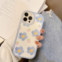 라따뚜나 블루 데이지꽃 딸기 아이폰 케이스 11 12 13 14 미니 프로 플러스 프로맥스