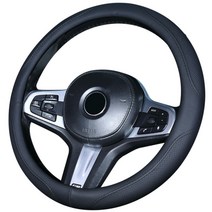 포터2봉고3다마스라보탑차 원형 공용 핸들커버 고급가죽 5색상 원형공용, 블랙