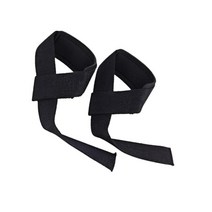 피트니스 파워 리프팅을위한 1 쌍 역도 스트랩 손목 지원 강도 훈련, 검은색, 나일론