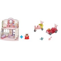 [Amazon.co.jp 한정] 실바니아 패밀리 헤어 살롱 [세련된 스타일링 뷰티 헤어 살롱] 호두 다람쥐의 아기 + 실바니아 패밀리 가구 삼륜차 · 호두 세트 카-216