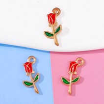 견고한 골드 컬러 합금 에나멜 금속 튤립 펜던트 꽃 매력 보석 만들기 귀걸이 팔찌 DIY 재료 20 개/묶음, 17 Red 20Pcs