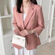 다잇템 [다잇템] 여자 들러리룩 출근룩 모직 크로쉐 색상 자켓