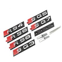 자동차 스타일링 그릴 로고 배지 전면 아우디 Sq3 Sq4 Sq5 Sq7 Sq8 S3 S6 S7 S8 Rs5 Rs6 Rs7 Rs8 자동 수정 액세서리, Silver, SQ6