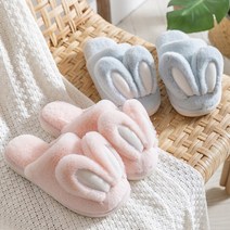 뭉게구름 래빗이어 털슬리퍼 쿠션 실내화 거실화 사무화 겨울, 민트