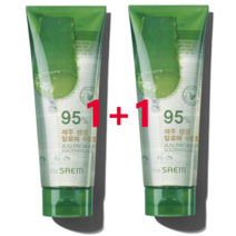 [더샘] 1+1 #촉촉수분진정# 제주 생생 알로에 수딩 젤 95%_튜브 (250ml+250ml) 머리부터 발끝까지 촉촉하게 여름철 필수템, 1+1 총 2개