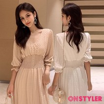 온스타일러 라이온 밴딩 쉬폰 원피스 여성원피스 프릴원피스 여름