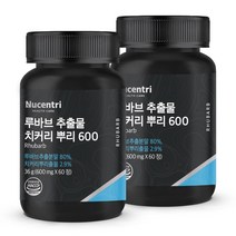 뉴센트리 루바브 추출물 치커리 뿌리 모로오렌지 수국잎 추출물 프로바이오틱스 유산균, 600mg x 60정 2개
