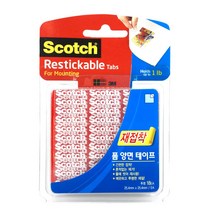 PGM*^몰3M Scotch R100 스카치 재점착 폼 양면 테이프 18매입 두꺼운 강한접착 재이프 부착 학습용 공작용 용이프 강력접착 장식용 테잎 재접착^^췤pgm, a^^옵션없슴