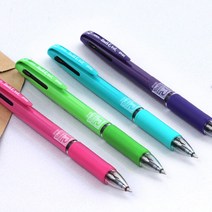 초저점도 3색 브랜드 볼펜 명품 필기감좋은 펜 4종 0.5mm 신기한 학용품 특이한 얇은 각인 색볼펜 볼팬 잘써지는 부드러운 선물용 다색 공시생 유성 삼색 사무용 필기구, 보라 1자루 0.5mm (520086)