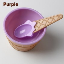 철판아이스크림 젤라또 아이스크림 써머 믹스 그릇 및 스푼 세트 플라스틱 만화 계란 콘 어린이 과일 살라 디저트 작은 접시 주방 액세서리, [04] Ice Cream Tool, 1개