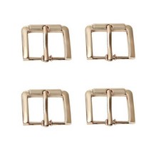 4pcs DIY 금속 헤비 듀티 핸드 가방 구두 스트랩 벨트 웹 롤러 핀 버클 스냅 직사각형 반지 가죽 공예 수리 조정, Inner diameter 15mm, gold