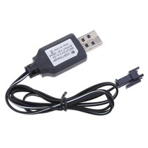 THE WAROOM SHOP 4.8V Ni/Cd 배터리 충전 케이블 USB-RC 카 드론 로봇용 SM 플러그, 50cm, 블랙, 플라스틱