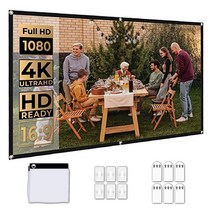 롤러블스크린 롤러블 빔 프로젝터 스크린 벽걸이 WEWATCH 100인치 프로젝터 스크린 휴대용 및 접이식 실내, 01 100 Inch
