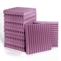 실내방음벽 가정용 아파트 방음벽 차음재 차음판 1224Pcs 30x30x25cm 내화성 스튜디오 어쿠스틱 패널 방음 보호 스폰지 음향 거품, Fire Resistant 12pcs, Purple