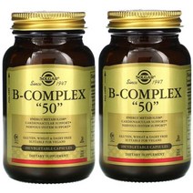 Solgar 솔가 B-Complex 50 복합 비타민 B 100정x2팩